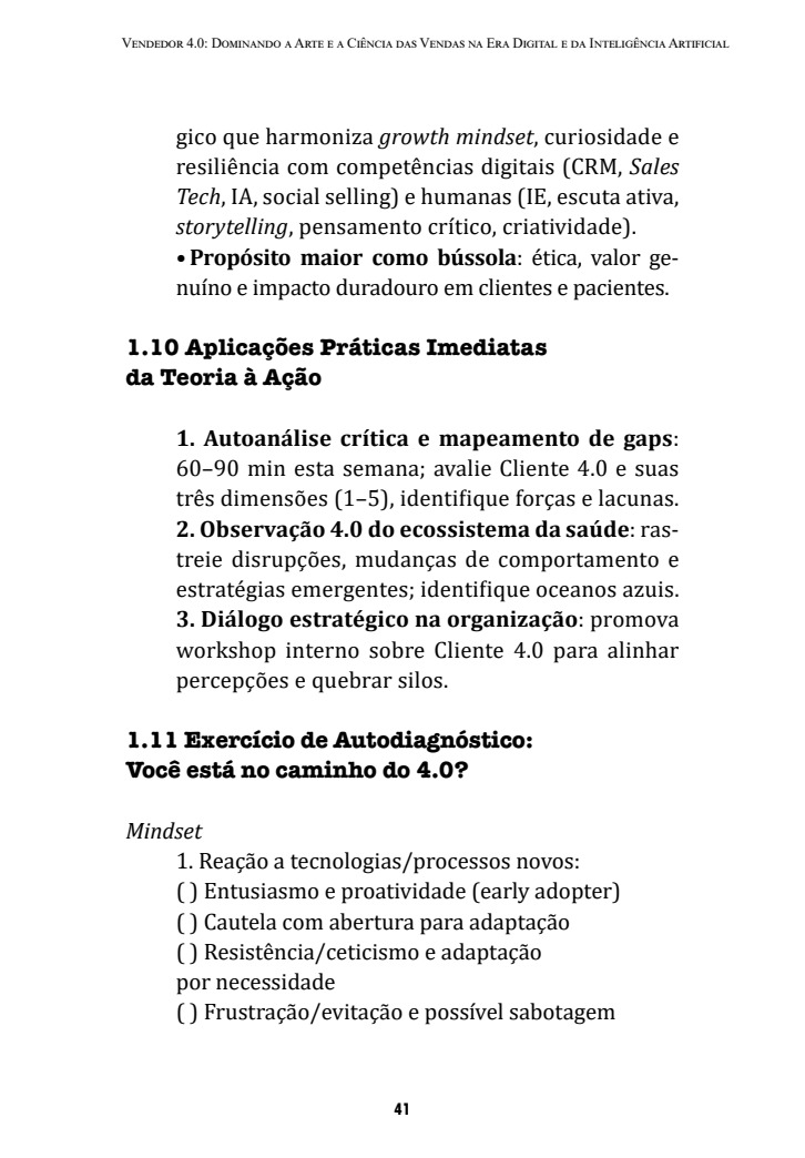 Página 41: aplicações práticas e exercício de autodiagnóstico